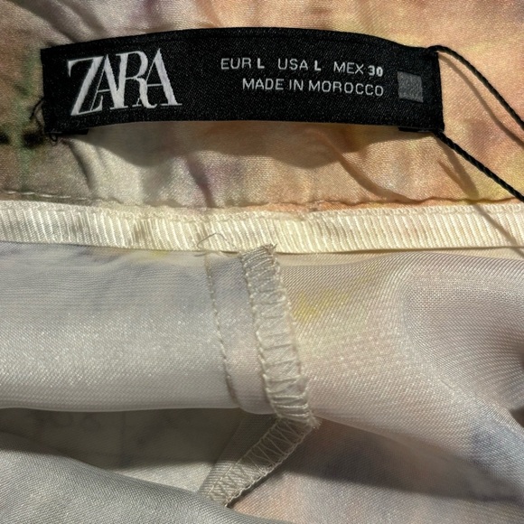 ZARA Sz L Tie Dye Trousers Flare Satin Slinky Flowy Hippie Festival Vibes NEW - Picture 11 of 11